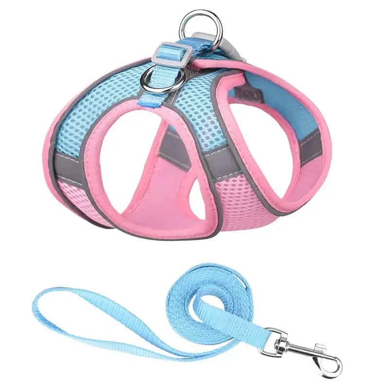 Reflective Dogs Harness with Leash Adjustable Harness Vest Breathable Collars
